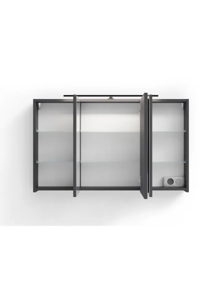 byLiving Badezimmermöbel<Spiegelschrank SPREE in anthrazit - B 100, H 60, T 20 cm