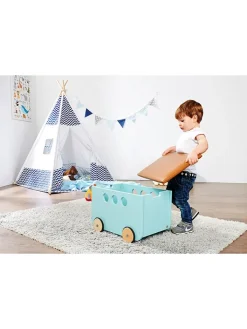 Pinolino Kisten & Körbe<Spielzeugkiste "Jim" in Hellblau - (L)50 x (B)36 x (H)36 cm