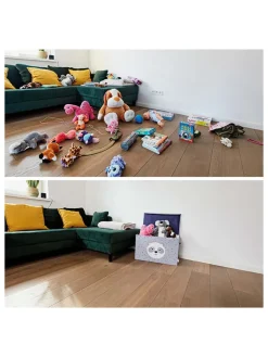 STORE IT Kisten & Körbe<Spielzeugtruhe "Panda" in Grau - (B)62 x (H)39 x (T)37,5 cm