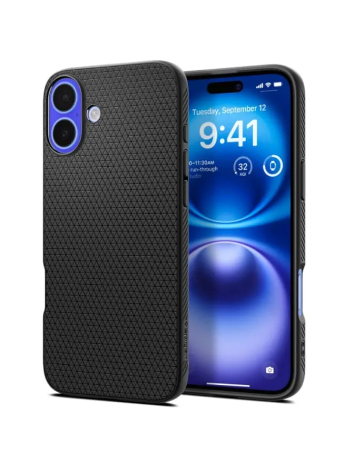 Spigen Smartphones & Zubehör<Liquid Air Hülle iPhone 16 Plus Schwarz in Schwarz