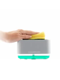 InnovaGoods Putz- & Waschutensilien<Spülmittelspender in Grau - (B)15 x (H)9 x (T)10,5 cm