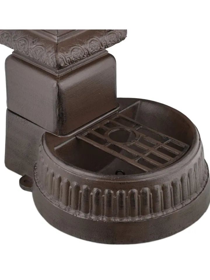 relaxdays Gartendekoration<Standbrunnen in Braun - (B)44,5 x (H)100 x (T)38 cm