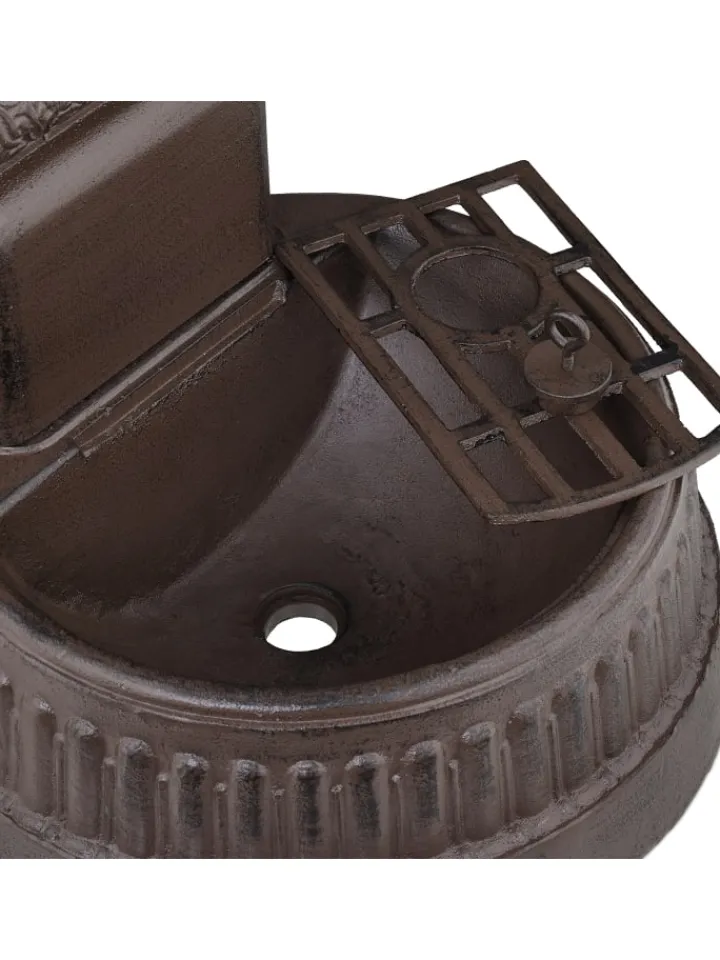 relaxdays Gartendekoration<Standbrunnen in Braun - (B)44,5 x (H)100 x (T)38 cm