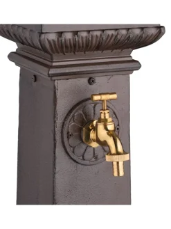 relaxdays Gartendekoration<Standbrunnen in Braun - (B)44,5 x (H)100 x (T)38 cm