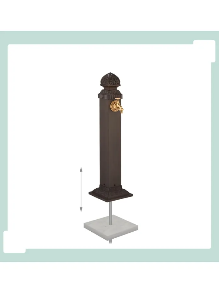 relaxdays Gartendekoration<Standbrunnen in Braun - (B)21 x (H)81 x (T)24,5 cm
