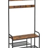 Songmics Regale & Schränke|Garderoben<Standgarderobe in Braun/ Schwarz - (B)85 x (H)180 x (T)30 cm