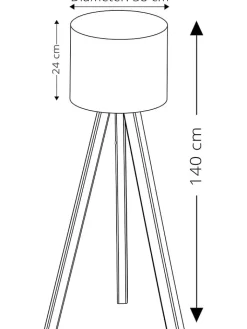 Evila Stehleuchten<Standleuchte "Ayd" in Natur/ Weiß - (H)140 cm