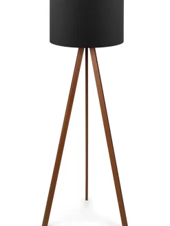 Evila Stehleuchten<Standleuchte "Ayd" in Schwarz/ Braun - (H)140 cm