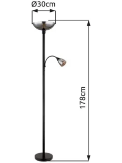 Globo lighting Stehleuchten<Standleuchte "Blade" in Schwarz/ Grau - (H)178 cm