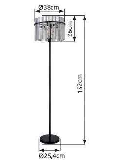 Globo lighting Stehleuchten<Standleuchte "Gorley" in Schwarz/ Grau - (H)152 cm