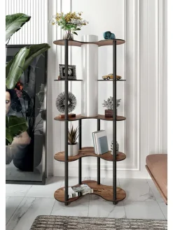 ABERTO DESIGN Stehleuchten<Standleuchte in Braun/ Schwarz - (B)65 x (H)150 x (T)35 cm