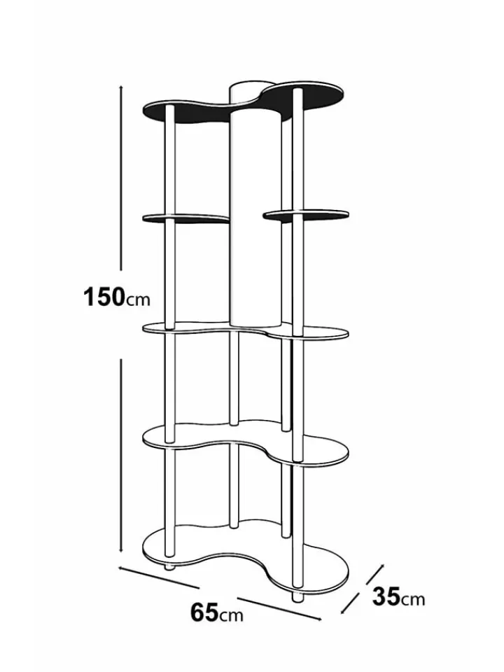 ABERTO DESIGN Stehleuchten<Standleuchte in Hellbraun/ Schwarz - (B)65 x (H)150 x (T)35 cm