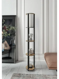 ABERTO DESIGN Stehleuchten<Standleuchte in Hellbraun/ Schwarz - (B)24 x (H)150 x (T)25 cm