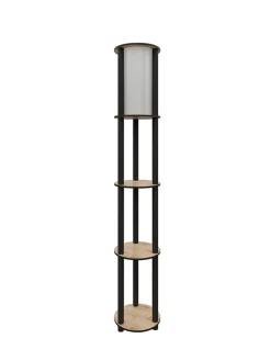ABERTO DESIGN Stehleuchten<Standleuchte in Hellbraun/ Schwarz - (B)24 x (H)150 x (T)25 cm