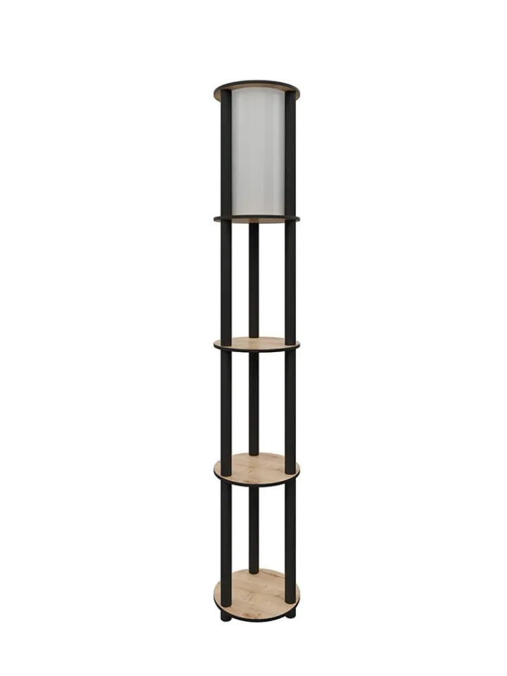 ABERTO DESIGN Stehleuchten<Standleuchte in Hellbraun/ Schwarz - (B)24 x (H)150 x (T)25 cm