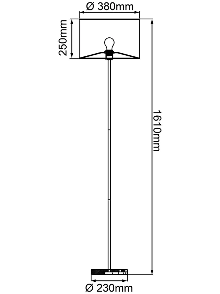 Brilliant Stehleuchten<Standleuchte in Hellbraun/ Schwarz - (H)161,5 x Ø 38 cm