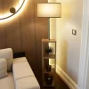 ABERTO DESIGN Stehleuchten<Standleuchte in Hellbraun/ Beige - (H)150 x Ø 38 cm