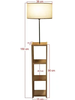 ABERTO DESIGN Stehleuchten<Standleuchte in Hellbraun/ Beige - (H)150 x Ø 38 cm