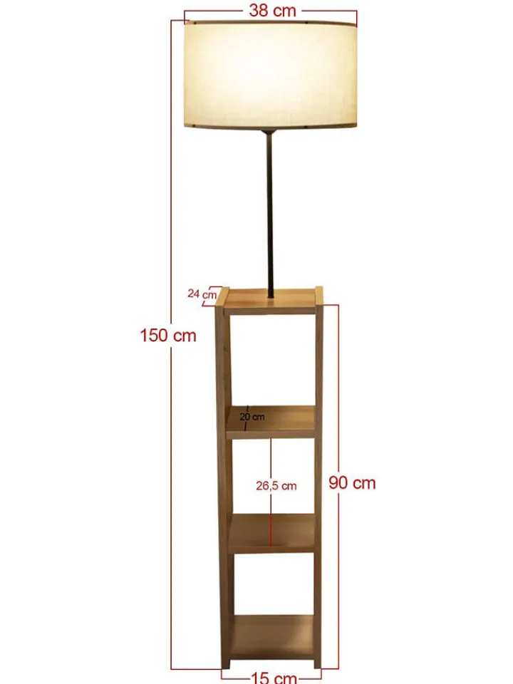 ABERTO DESIGN Stehleuchten<Standleuchte in Hellbraun/ Beige - (H)150 x Ø 38 cm