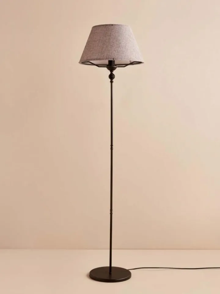 Opviq Stehleuchten<Standleuchte in Hellgrau/ Schwarz - (H)145 cm