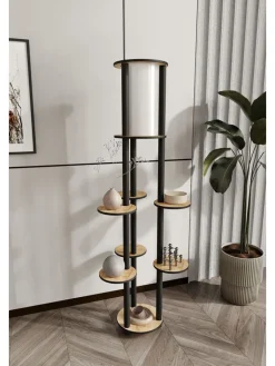 Opviq Stehleuchten<Standleuchte in Schwarz/ Hellbraun - (H)150 cm