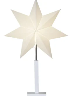 STAR Trading Stehleuchten<Standleuchte "Karo" in Beige/ Weiß - (B)43 x (H)70 cm