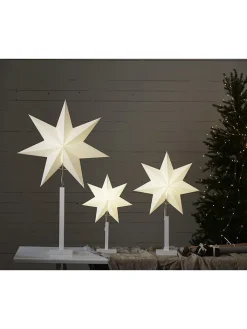 STAR Trading Stehleuchten<Standleuchte "Karo" in Beige/ Weiß - (B)43 x (H)70 cm