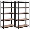 Songmics Regale & Schränke<Standregal in Beige/ Schwarz - (B)90 x (H)180 x (T)40 cm