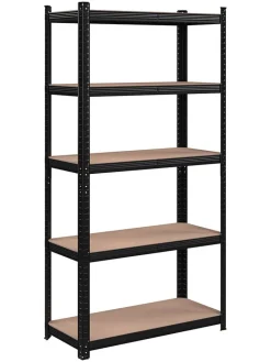 Songmics Regale & Schränke<Standregal in Beige/ Schwarz - (B)90 x (H)180 x (T)40 cm