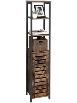 Songmics Regale & Schränke<Standregal in Braun/ Schwarz - (B)37 x (H)167 x (T)30 cm