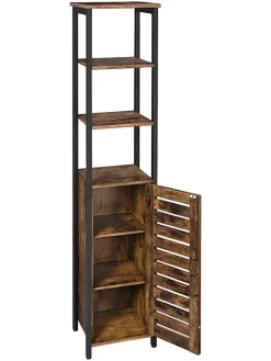 Songmics Regale & Schränke<Standregal in Braun/ Schwarz - (B)37 x (H)167 x (T)30 cm