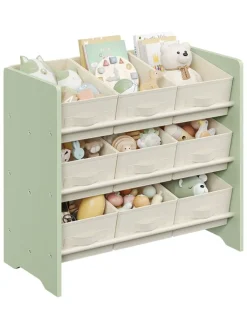 Songmics Kindermöbel<Standregal in Creme/ Hellgrün - (B)62,5 x (H)60 x (T)29,5 cm