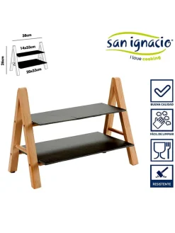 San ignacio Regale & Schränke<Standregal in Schwarz/ Hellbraun - (B)38 x (H)26 cm