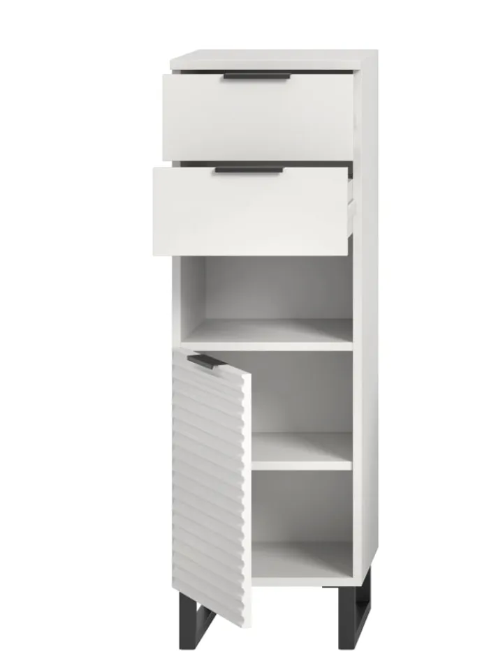xonox.home Badmöbel<Standschrank in weiß/weiß - (B) 35 x (H) 110 x (T) 34