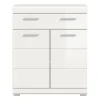 xonox.home Badezimmermöbel<Standschrank in weiß/weiß hochglanz - (B) 74 x (H) 88 x (T) 31