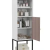 COSTWAY Badmöbel|Badezimmermöbel<6-stöckig Badezimmerschrank 146cm in Weiß
