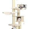 COSTWAY Katzen<7-stöckiger Kratzbaum in Weiß