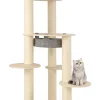 COSTWAY Katzen<6-stöckiger Kratzbaum Holz in Beige