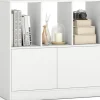 COSTWAY Regale & Schränke<3-stöckiges Bücherregal mit 2 Türen 70 x 30 x 70 cm in Weiß