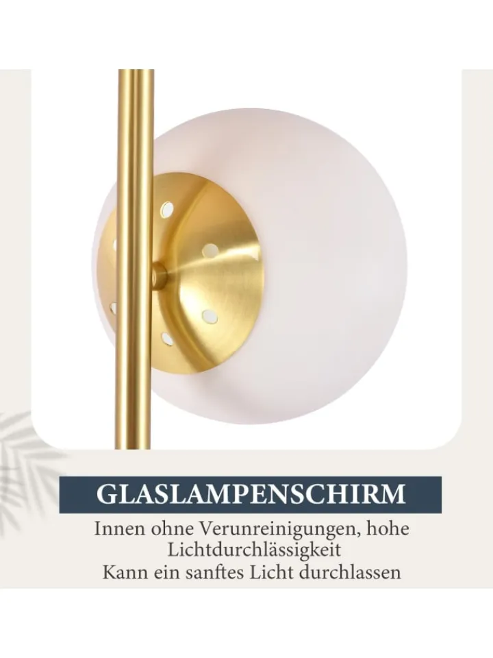 ZMH Stehleuchten<Stehlampe 3-flammige E27 in gold Glasschrim
