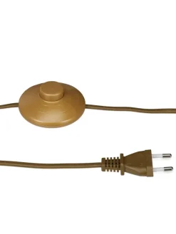relaxdays Stehleuchten<Stehlampe in Beige/ Gold - (H)156 cm