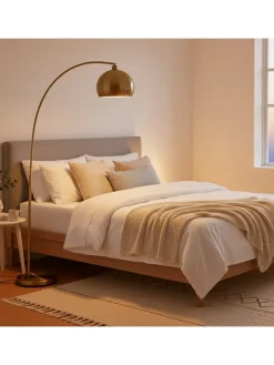 relaxdays Stehleuchten<Stehlampe in Gold - (B)92x (H)180 x (T)35 cm