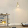 ZMH Stehleuchten<Stehlampe in gold E27 Vintage mit Fußschalter H 157cm