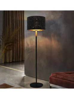 ZMH Stehleuchten<Stehlampe in schwarz E27 H 144cm Sternenhimmel Design