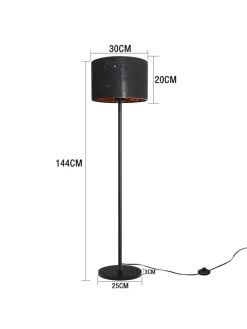 ZMH Stehleuchten<Stehlampe in schwarz E27 H 144cm Sternenhimmel Design