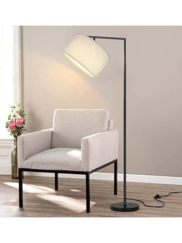 ZMH Stehleuchten<Stehlampe in weiß H 162cm 1-flammige E27 schwenkbar 180°