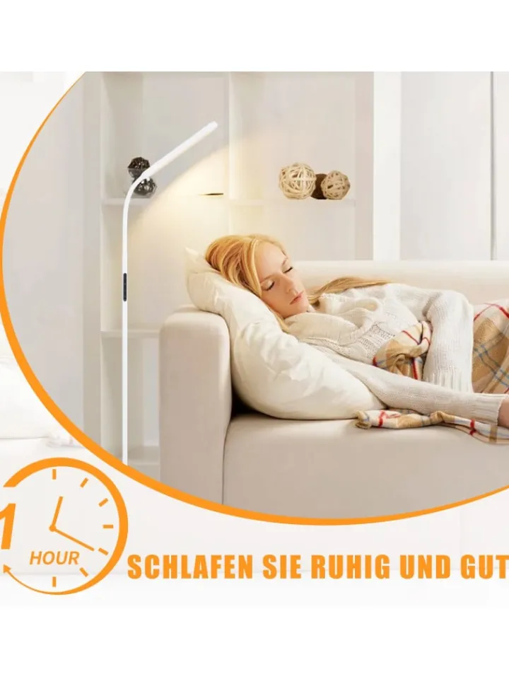 ZMH Stehleuchten<Stehlampe in weiß H 137cm touch dimmbar Timer Bodenlampe