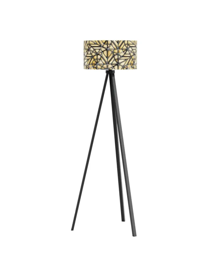 lux.pro Stehleuchten<Stehlampe Royal Tunbridge Wells in Hellbraun Schwarz (H)140cm (B)40cm (T)40cm
