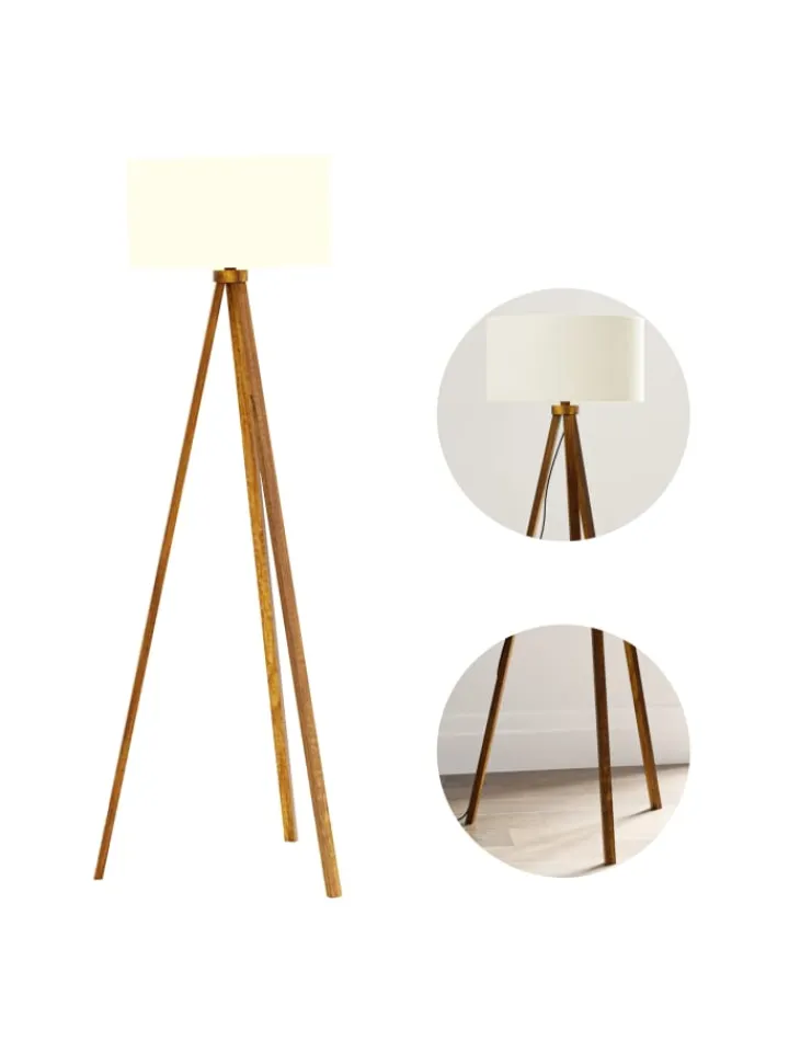 lux.pro Stehleuchten<Stehlampe Royal Tunbridge Wells in Braun Weiß (H)140cm (B)40cm (T)40cm