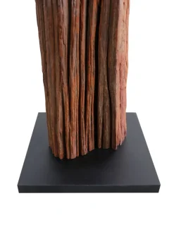 SalesFever Stehleuchten<Stehleuchte 175 cm handgefertigt aus Treibholz Natur mit Leinenschirm in Weiß